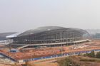 Chine Structure métallique d&#039;OEM, bâtiments préfabriqués de botte en métal de tuyau et stades de sports usine